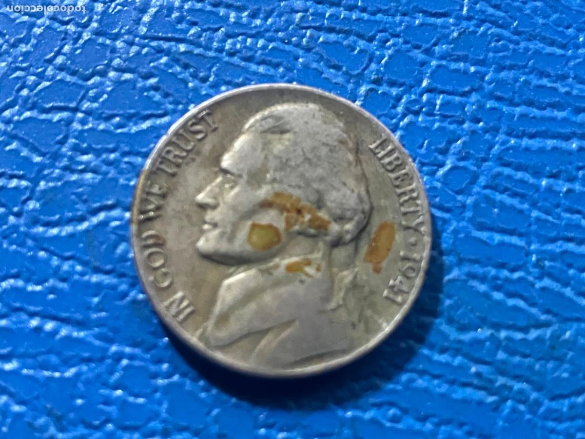 Monedas antiguas de Am&eacute;rica: Moneda Estados Unidos Jefferson 1941 - five cents 5 centavos