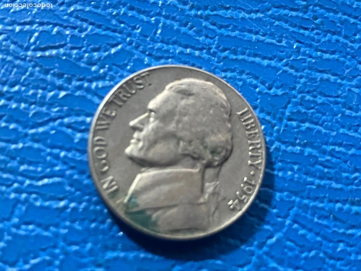Monedas antiguas de Am&eacute;rica: Moneda Estados Unidos Jefferson 1954 - five cents 5 centavos