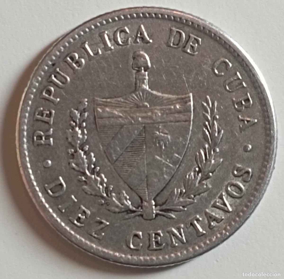 Monedas antiguas de Am&eacute;rica: Moneda de Cuba 10 centavos de 1920 de plata - Foto 2