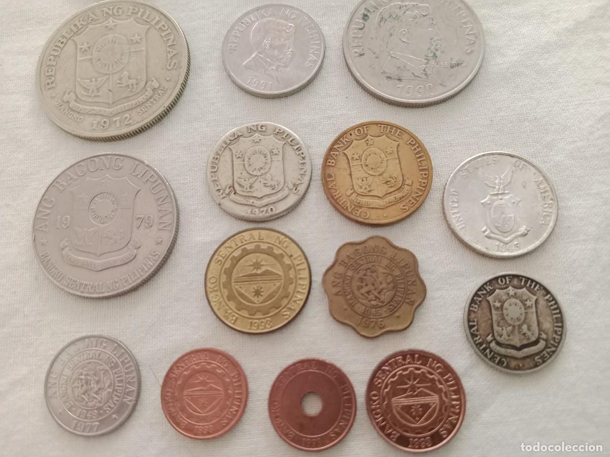 Monedas antiguas de Am&eacute;rica: Filipinas 17 monedas, 1 de plata.