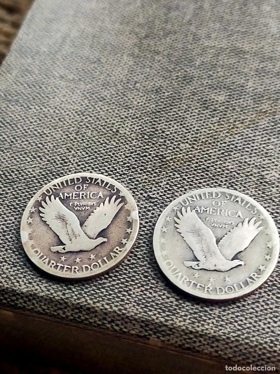 Monedas antiguas de Am&eacute;rica: MONEDA DE 0.25 1/4 QUARTER DOLAR DOLLAR ESTADOS UNIDOS USA SIN FECHA 1917-1930 PLATA