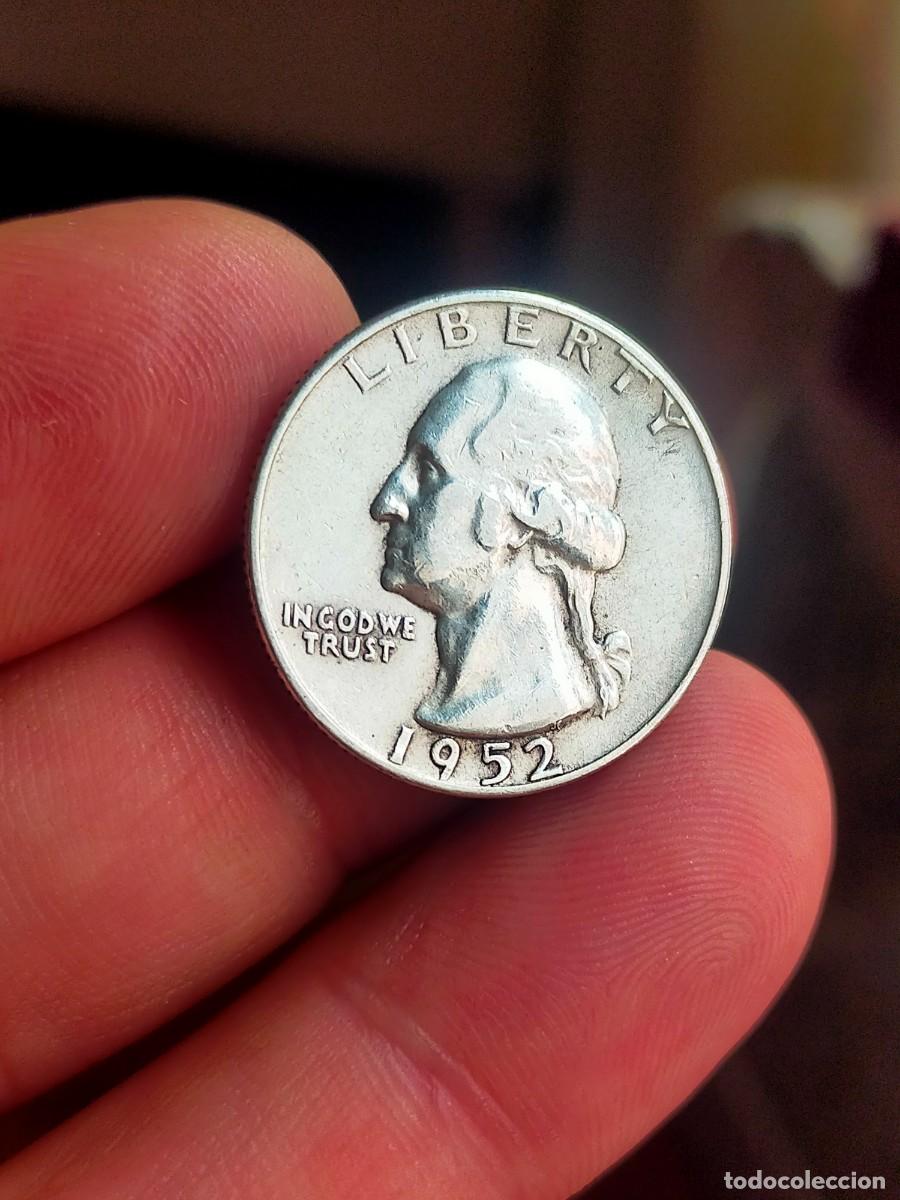 Monedas antiguas de Am&eacute;rica: MONEDA DE 0.25 1/4 QUARTER CUARTO DOLAR DOLLAR ESTADOS UNIDOS USA 1952 SAN FRANCISCO S PLATA