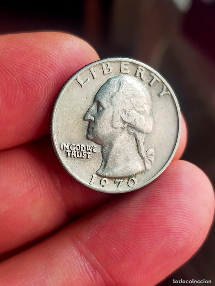 Monedas antiguas de Am&eacute;rica: MONEDA DE 0.25 1/4 QUARTER CUARTO DOLAR DOLLAR ESTADOS UNIDOS USA 1970 BUENA CONSERVACION