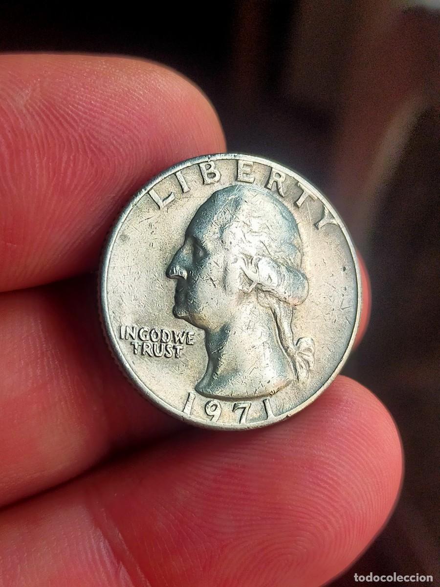 Monedas antiguas de Am&eacute;rica: MONEDA DE 0.25 1/4 QUARTER CUARTO DOLAR DOLLAR ESTADOS UNIDOS USA 1971 BUENA CONSERVACION