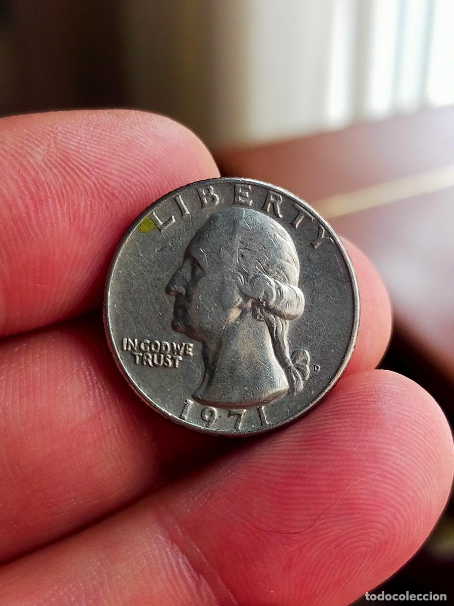 Monedas antiguas de Am&eacute;rica: MONEDA DE 0.25 1/4 QUARTER CUARTO DOLAR DOLLAR ESTADOS UNIDOS USA 1971 D DENVER BUENA CONSERVACION