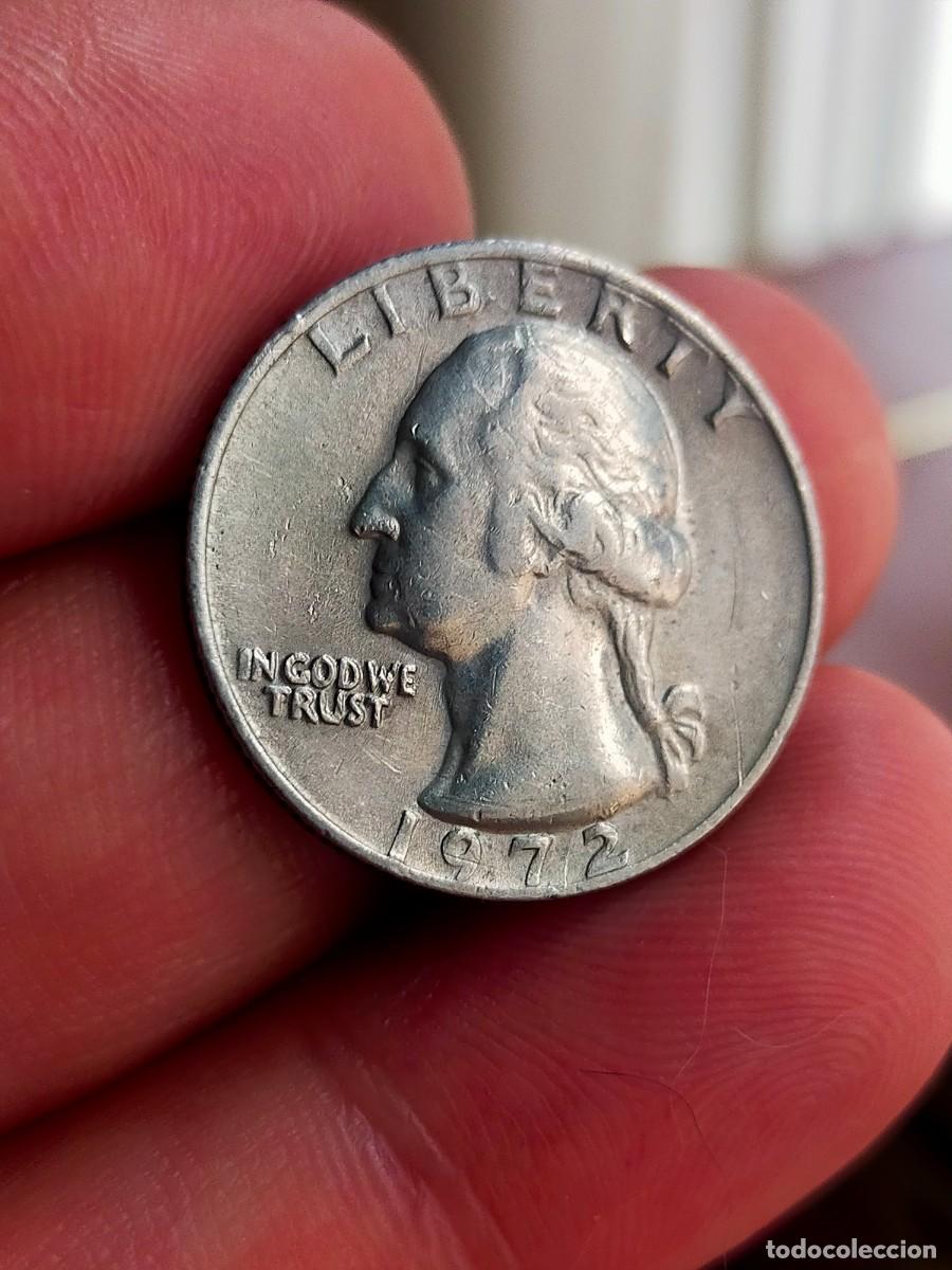 Monedas antiguas de Am&eacute;rica: MONEDA DE 0.25 1/4 QUARTER CUARTO DOLAR DOLLAR ESTADOS UNIDOS USA 1972 BUENA CONSERVACION