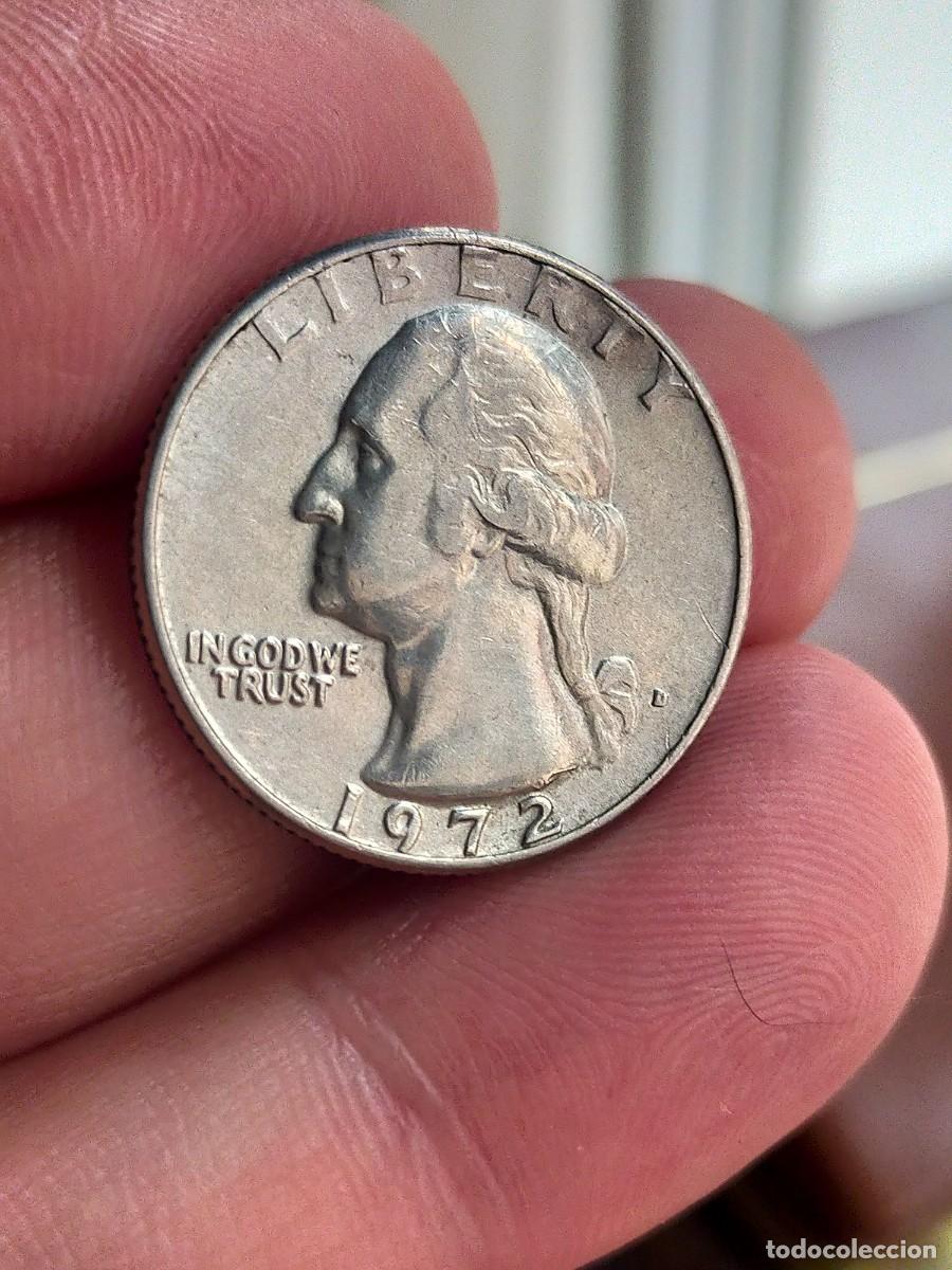 Monedas antiguas de Am&eacute;rica: MONEDA DE 0.25 1/4 QUARTER CUARTO DOLAR DOLLAR ESTADOS UNIDOS USA 1972 D DENVER BUENA CONSERVACION
