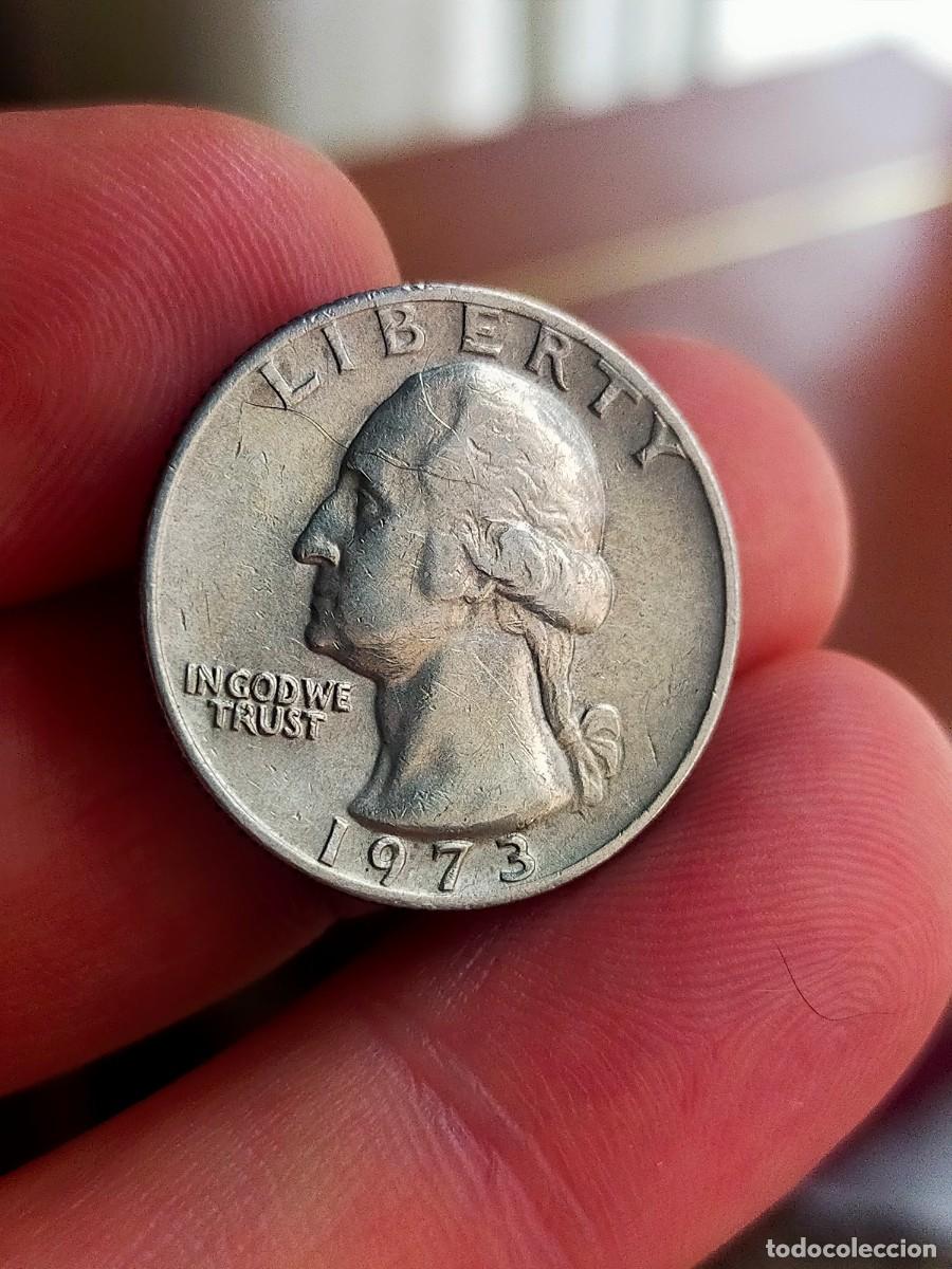Monedas antiguas de Am&eacute;rica: MONEDA DE 0.25 1/4 QUARTER CUARTO DOLAR DOLLAR ESTADOS UNIDOS USA 1973 BUENA CONSERVACION