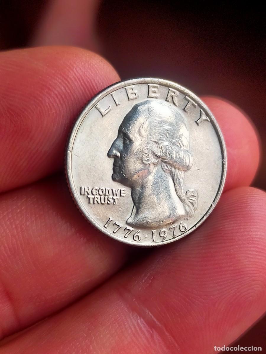 Monedas antiguas de Am&eacute;rica: MONEDA DE 0.25 1/4 QUARTER CUARTO DOLAR DOLLAR ESTADOS UNIDOS USA 1776 1976 BUENA CONSERVACION