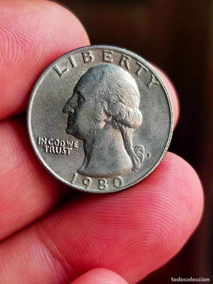 Monedas antiguas de Am&eacute;rica: MONEDA DE 0.25 1/4 QUARTER CUARTO DOLAR DOLLAR ESTADOS UNIDOS USA 1980 P PHILADELPHIA
