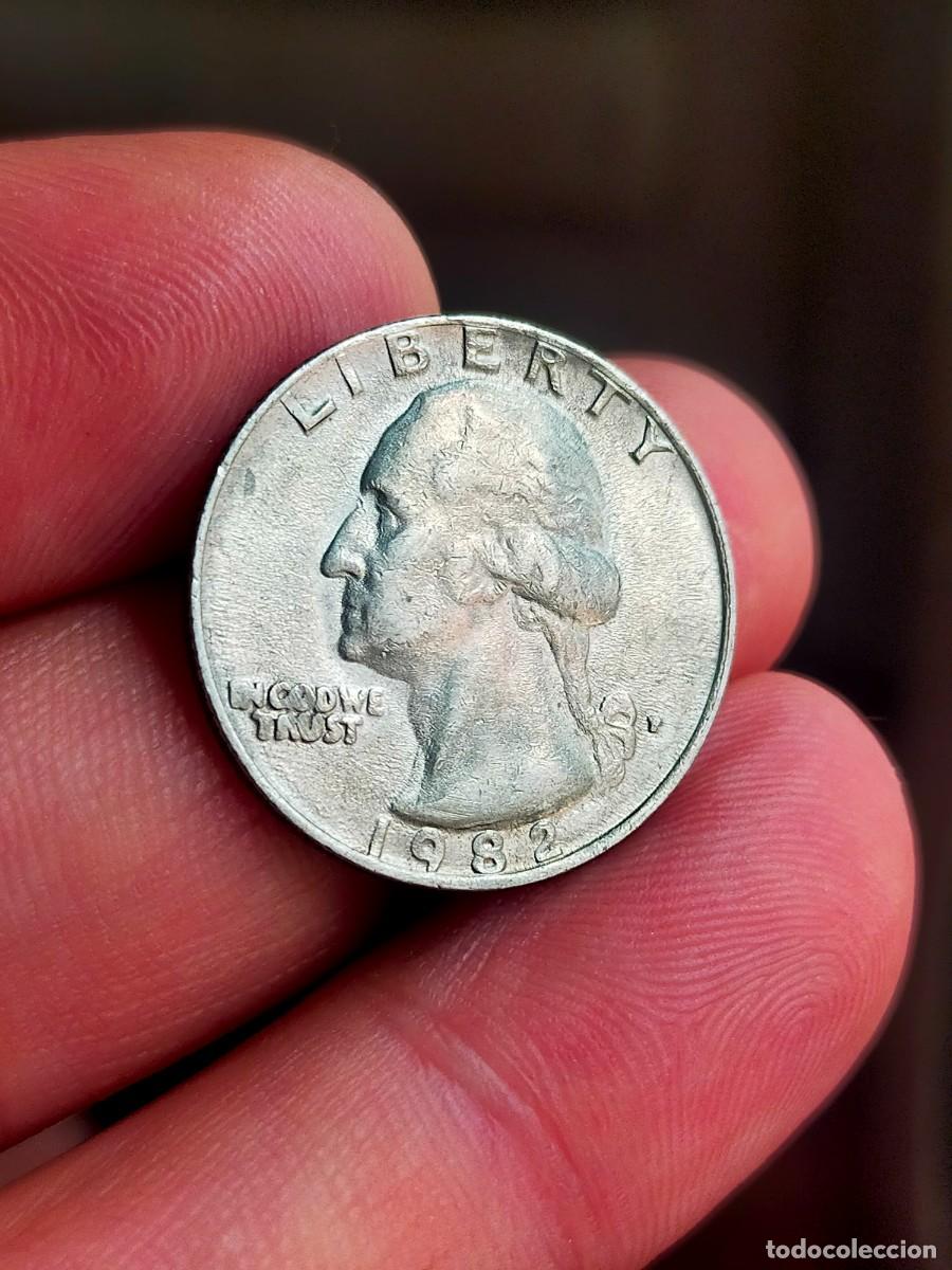 Monedas antiguas de Am&eacute;rica: MONEDA DE 0.25 1/4 QUARTER CUARTO DOLAR DOLLAR ESTADOS UNIDOS USA 1982 P PHILADELPHIA