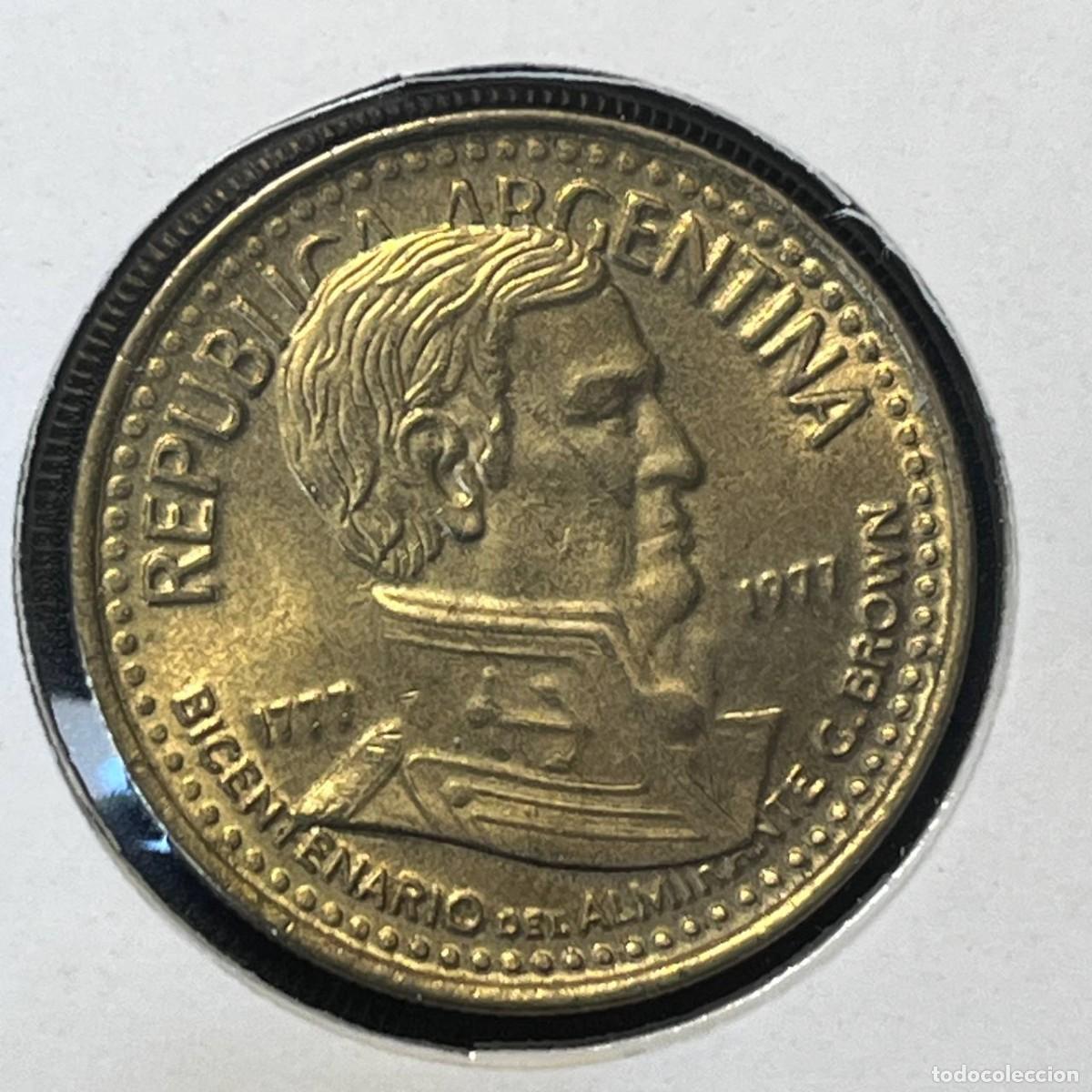 Monedas antiguas de Am&eacute;rica: ARGENTINA 10 PESOS 1977 KM#74 &rdquo;Admiral G. Brown&rdquo; VF MBC