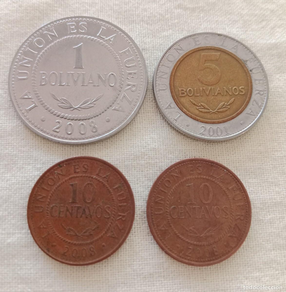 Monedas antiguas de Am&eacute;rica: BOLIVIA lote 4 monedas.