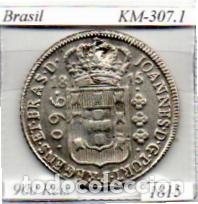 Monedas antiguas de Am&eacute;rica: BRASIL 1815, 960 REIS, KM-307.1, AG, BC, 2 ESCANER