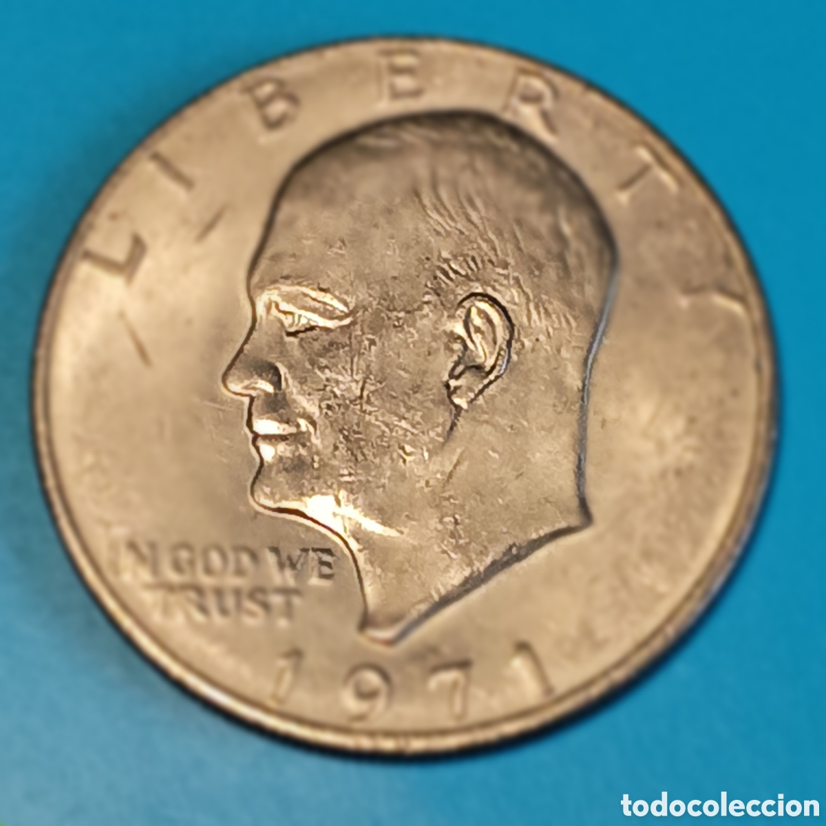 Monedas antiguas de Am&eacute;rica: ESTADOS UNIDOS (USA) 1 DOLAR (DOLLAR) CU-NI 1971 Ike Eisenhower / Misi&oacute;n Apollo