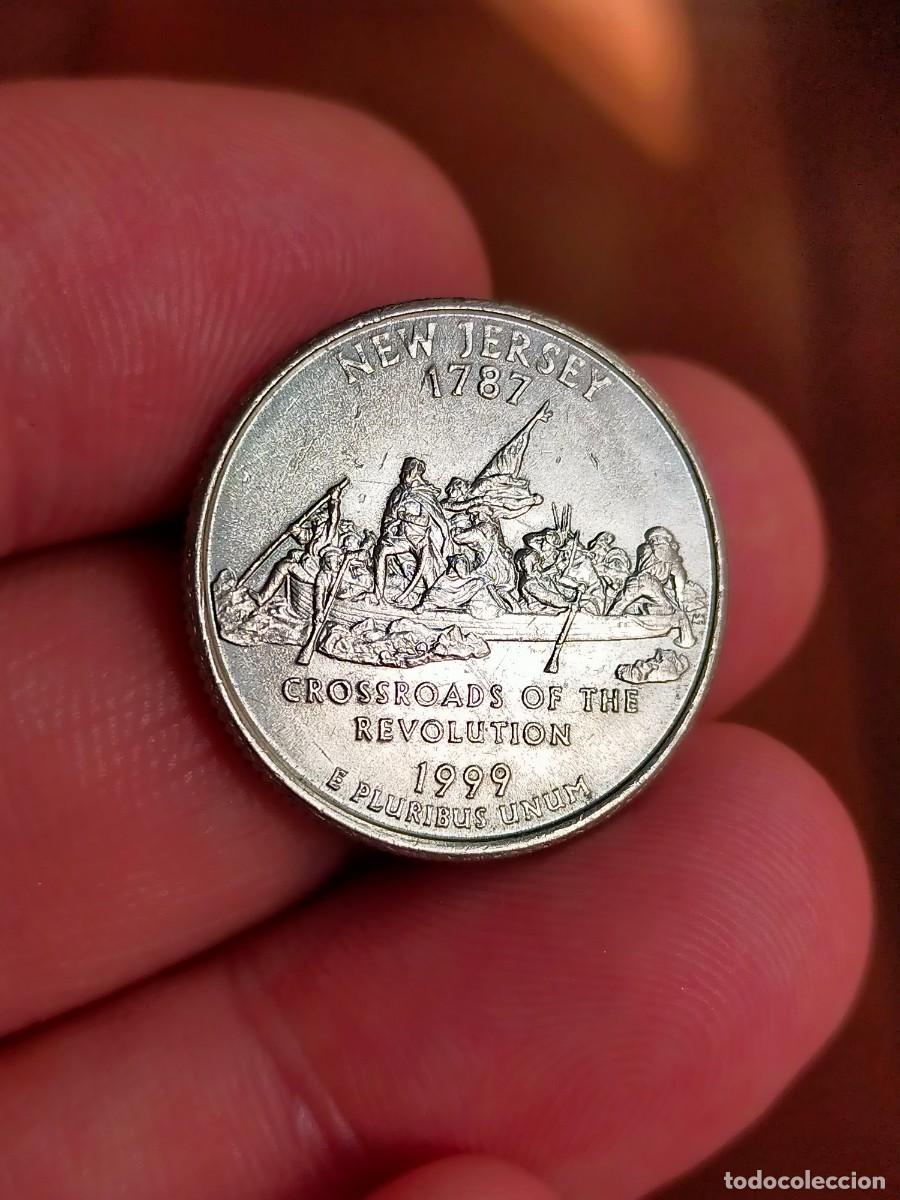 Monedas antiguas de Am&eacute;rica: MONEDA DE 0.25 1/4 QUARTER CUARTO DOLAR DOLLAR ESTADOS UNIDOS USA 1999 P PHILADELPHIA NEW JERSEY