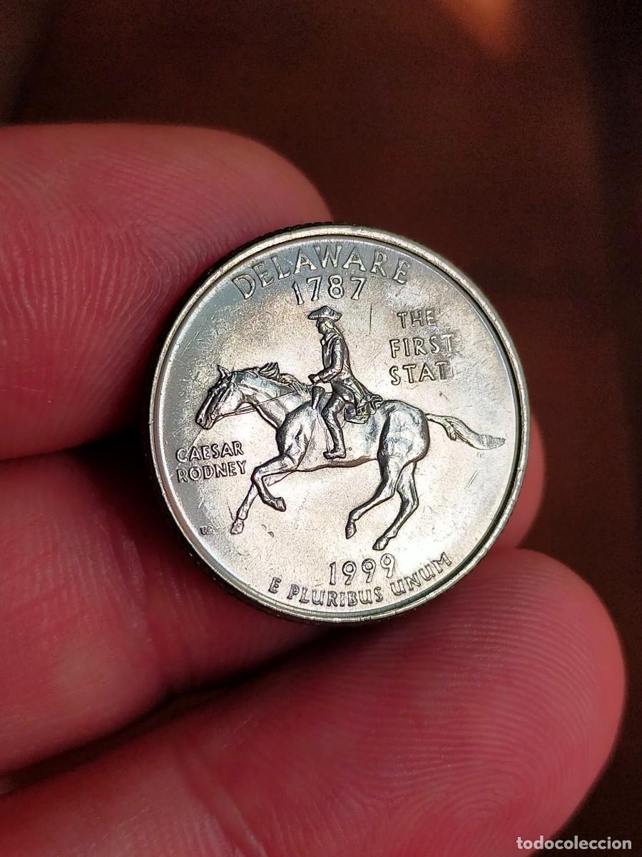 Monedas antiguas de Am&eacute;rica: MONEDA DE 0.25 1/4 QUARTER CUARTO DOLAR DOLLAR ESTADOS UNIDOS USA 1999 P PHILADELPHIA DELAWARE