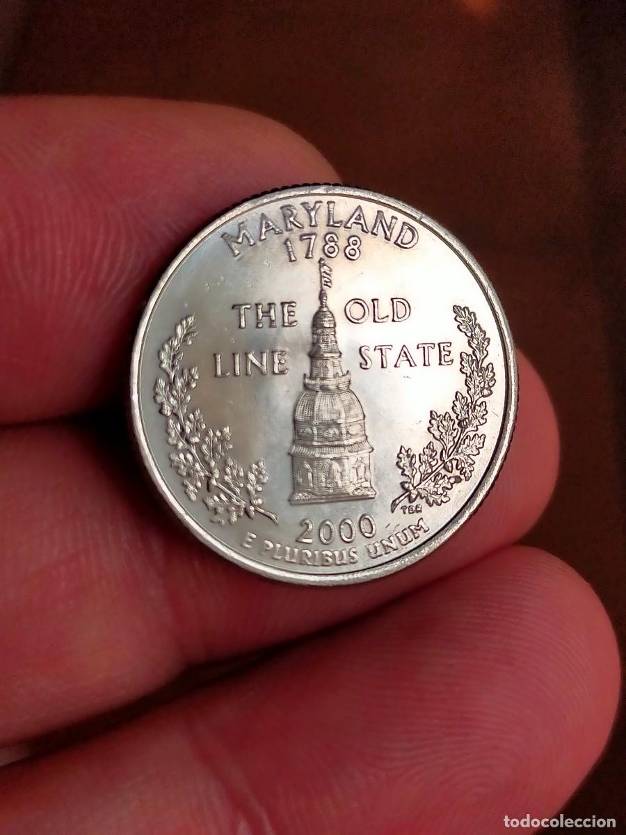 Monedas antiguas de Am&eacute;rica: MONEDA DE 0.25 1/4 QUARTER CUARTO DOLAR DOLLAR ESTADOS UNIDOS USA 2000 D DENVER MARYLAND