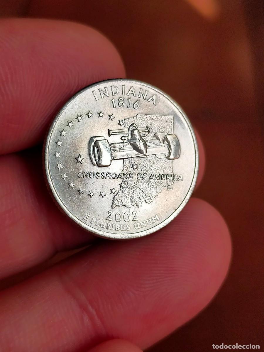 Monedas antiguas de Am&eacute;rica: MONEDA DE 0.25 1/4 QUARTER CUARTO DOLAR DOLLAR ESTADOS UNIDOS USA 2002 D DENVER INDIANA