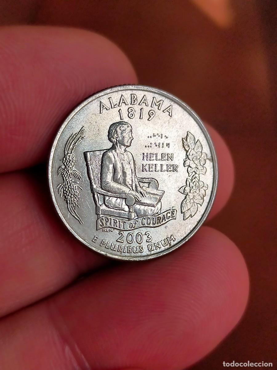 Monedas antiguas de Am&eacute;rica: MONEDA DE 0.25 1/4 QUARTER CUARTO DOLAR DOLLAR ESTADOS UNIDOS USA 2003 D DENVER ALABAMA