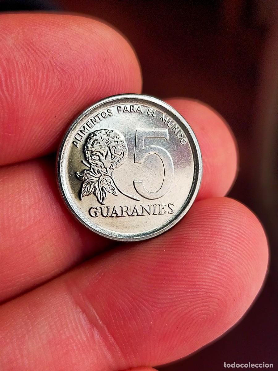 Monedas antiguas de Am&eacute;rica: MONEDA DE 5 CINCO GUARANIES REPUBLICA DEL PARAGUAY 1984 EXCELENTE CONSERVACION MUJER PARAGUAYA