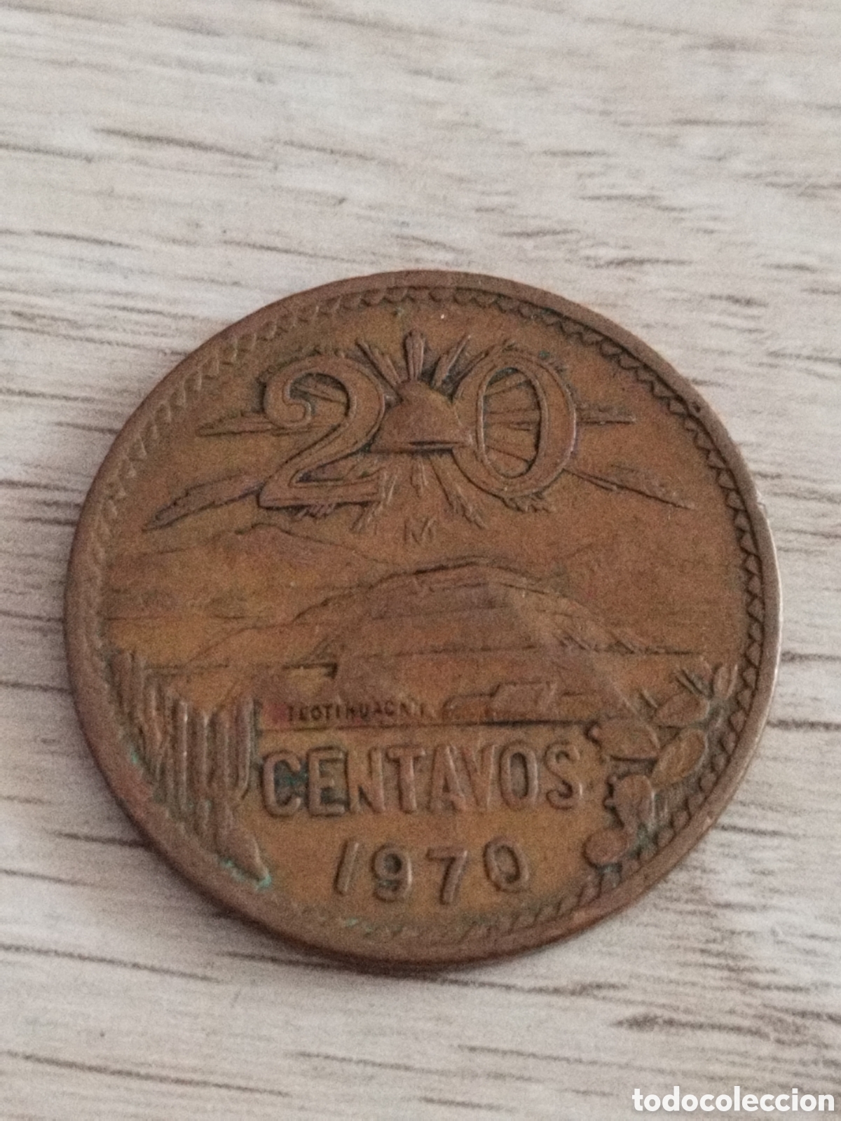 Monedas antiguas de Am&eacute;rica: M&eacute;xico moneda de 20 centavos de 1970 km#440