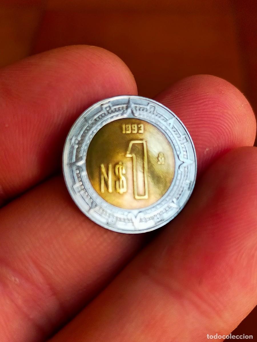 Monedas antiguas de Am&eacute;rica: MONEDA DE 1 UN NUEVO PESO MEJICO MEXICO 1993 MUY BUENA CONSERVACION