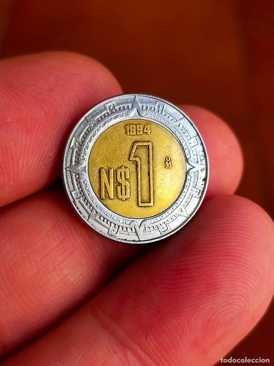 Monedas antiguas de Am&eacute;rica: MONEDA DE 1 UN NUEVO PESO MEJICO MEXICO 1994 MUY BUENA CONSERVACION