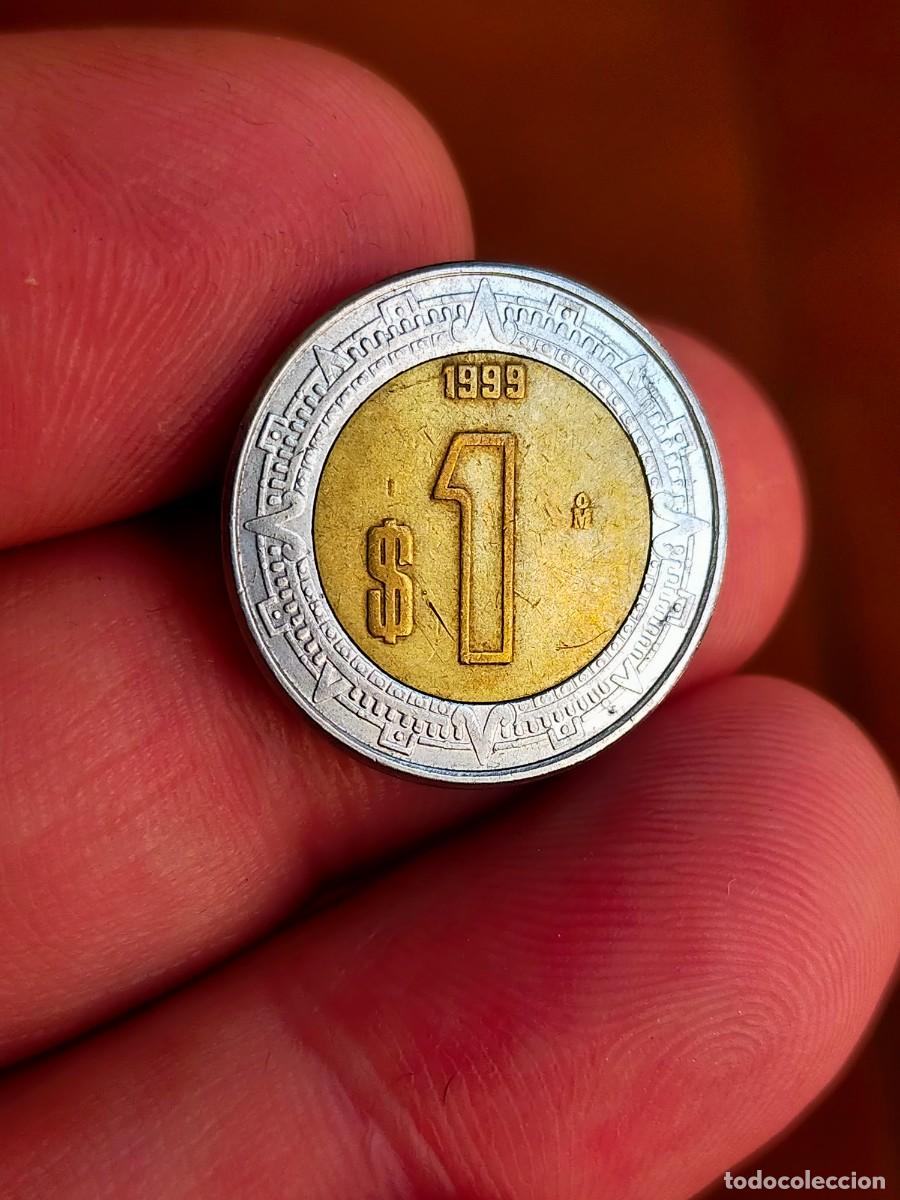 Monedas antiguas de Am&eacute;rica: MONEDA DE 1 UN NUEVO PESO MEJICO MEXICO 1999 MUY BUENA CONSERVACION