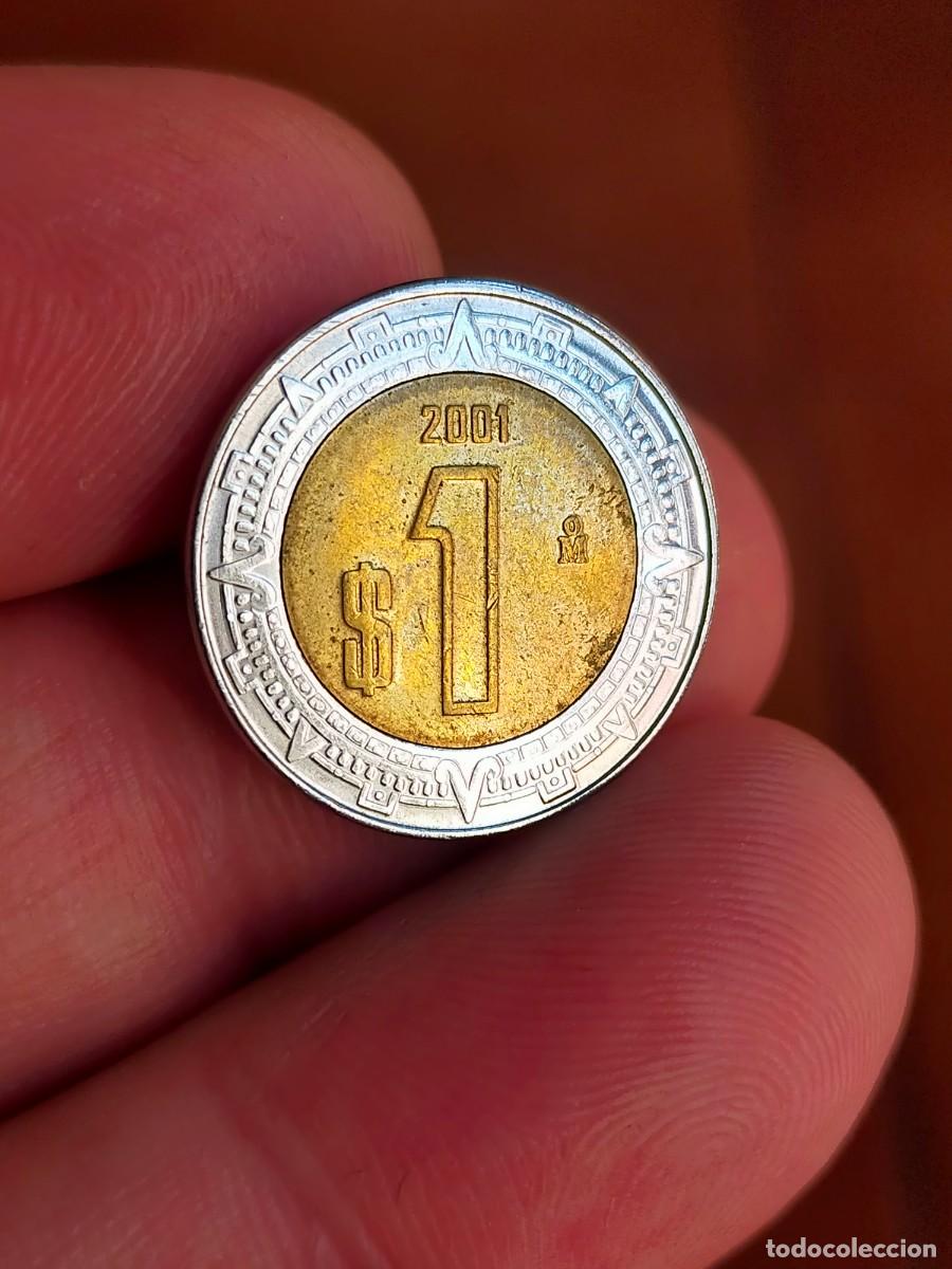 Monedas antiguas de Am&eacute;rica: MONEDA DE 1 UN NUEVO PESO MEJICO MEXICO 2001 MUY BUENA CONSERVACION
