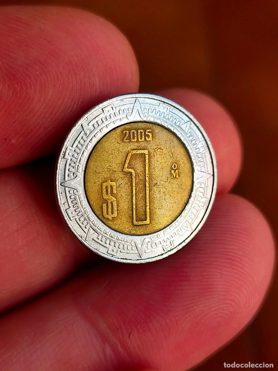 Monedas antiguas de Am&eacute;rica: MONEDA DE 1 UN NUEVO PESO MEJICO MEXICO 2005 MUY BUENA CONSERVACION