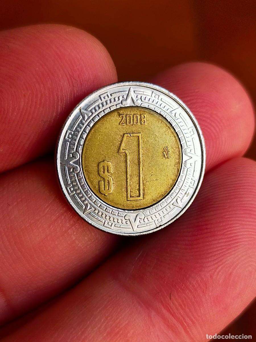 Monedas antiguas de Am&eacute;rica: MONEDA DE 1 UN NUEVO PESO MEJICO MEXICO 2008 MUY BUENA CONSERVACION