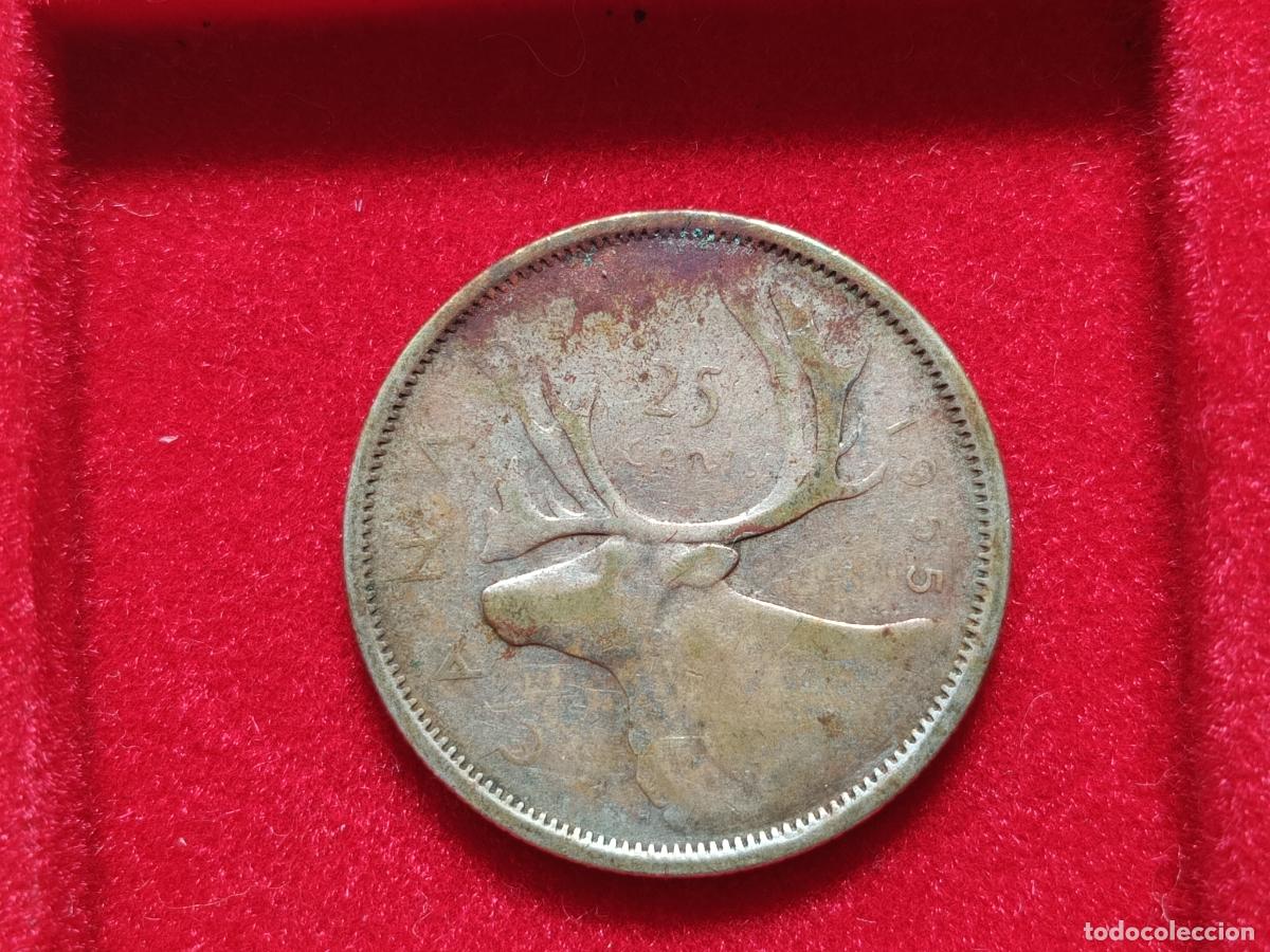 Monedas antiguas de Am&eacute;rica: 25 Cents - Elizabeth II, Canada. Plata de 800