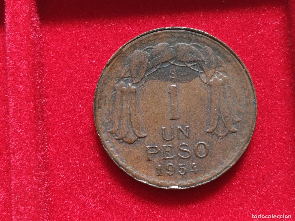 Monedas antiguas de Am&eacute;rica: MONEDA DE 1 PESO, CHILE. 1954