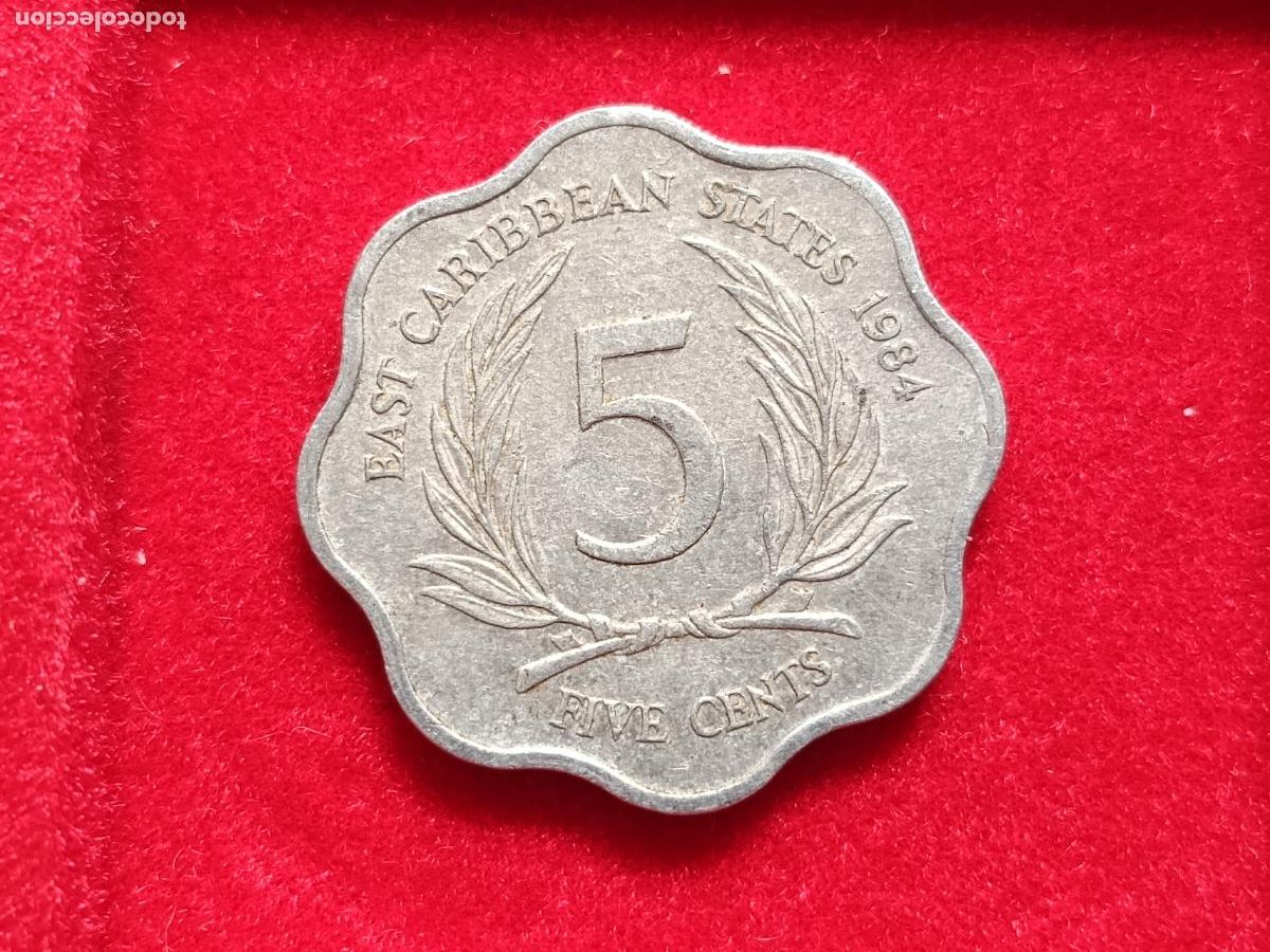 Monedas antiguas de Am&eacute;rica: 5 cents 1984. Caribe brit&aacute;nico
