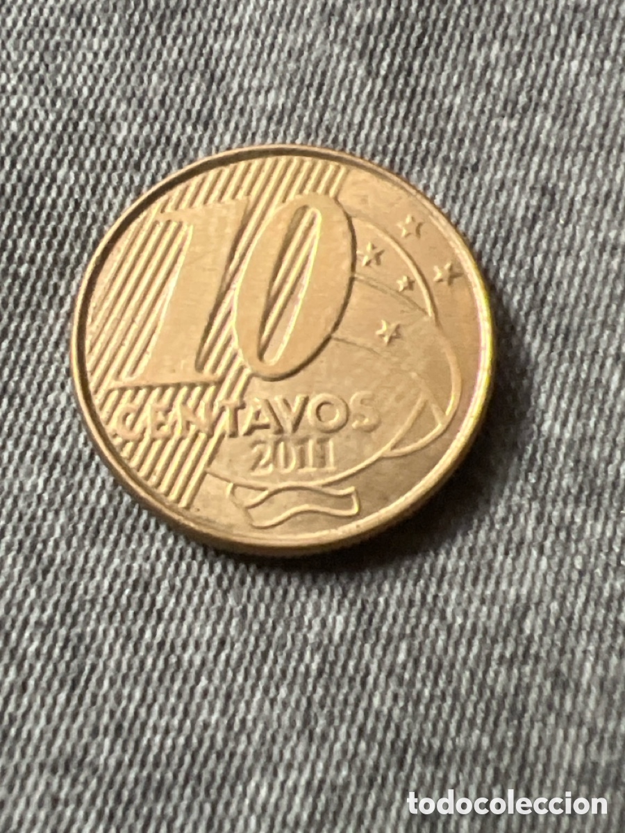 Monedas antiguas de Am&eacute;rica: X152. Moneda - 10 centavos de Brasil. A&ntilde;o 2011