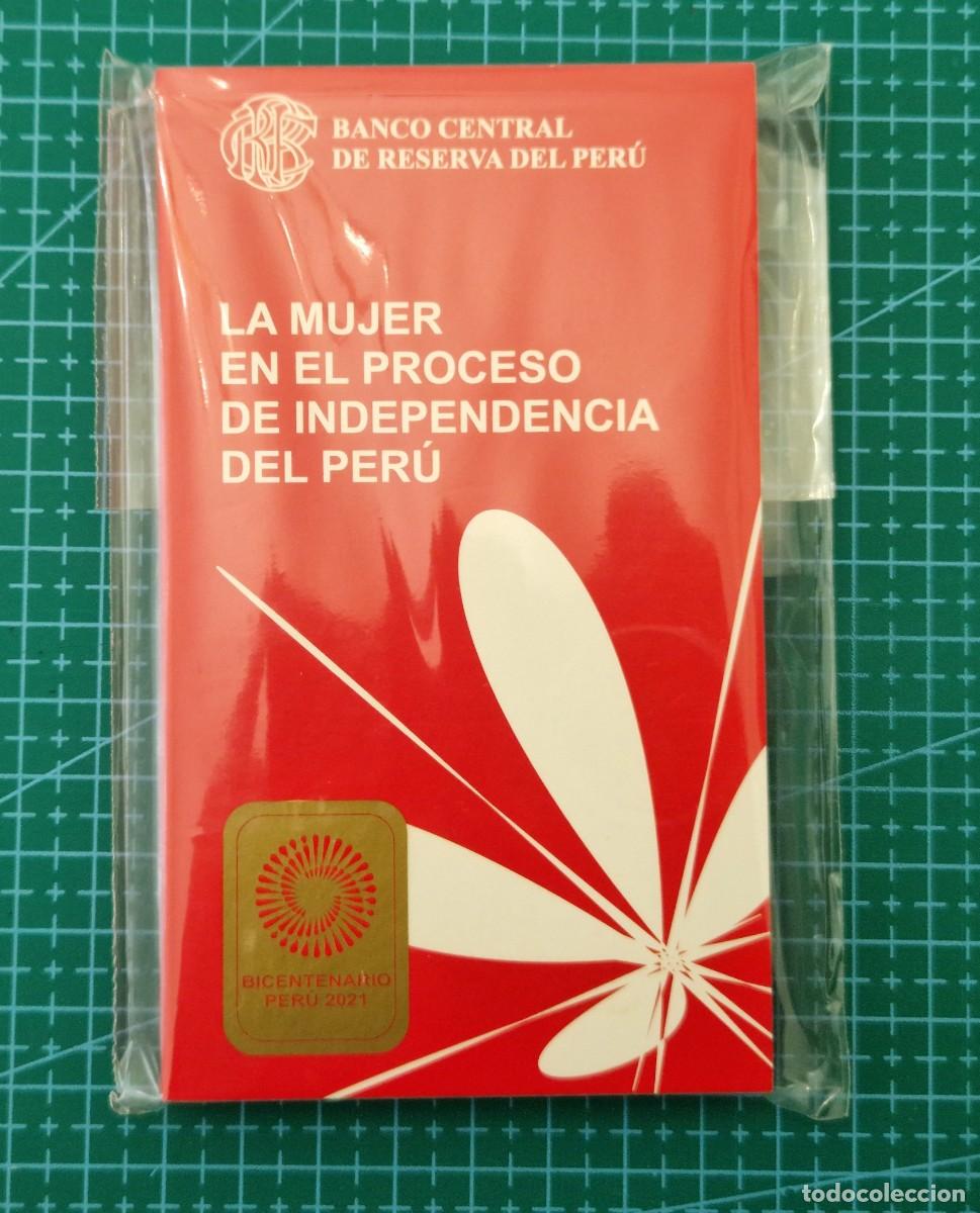 Monedas antiguas de Am&eacute;rica: Blister X 3 monedas de la Mujer en Proceso Independencia Per&uacute;