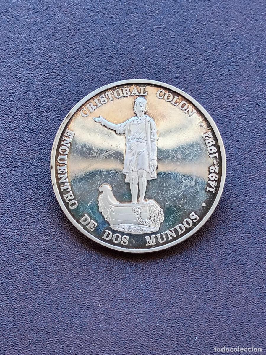 Monedas antiguas de Am&eacute;rica: VENEZUELA - 1100 BOLIVARES de PLATA - 1991 - ENCUENTRO DE DOS MUNDOS - CRISTOBAL COLON