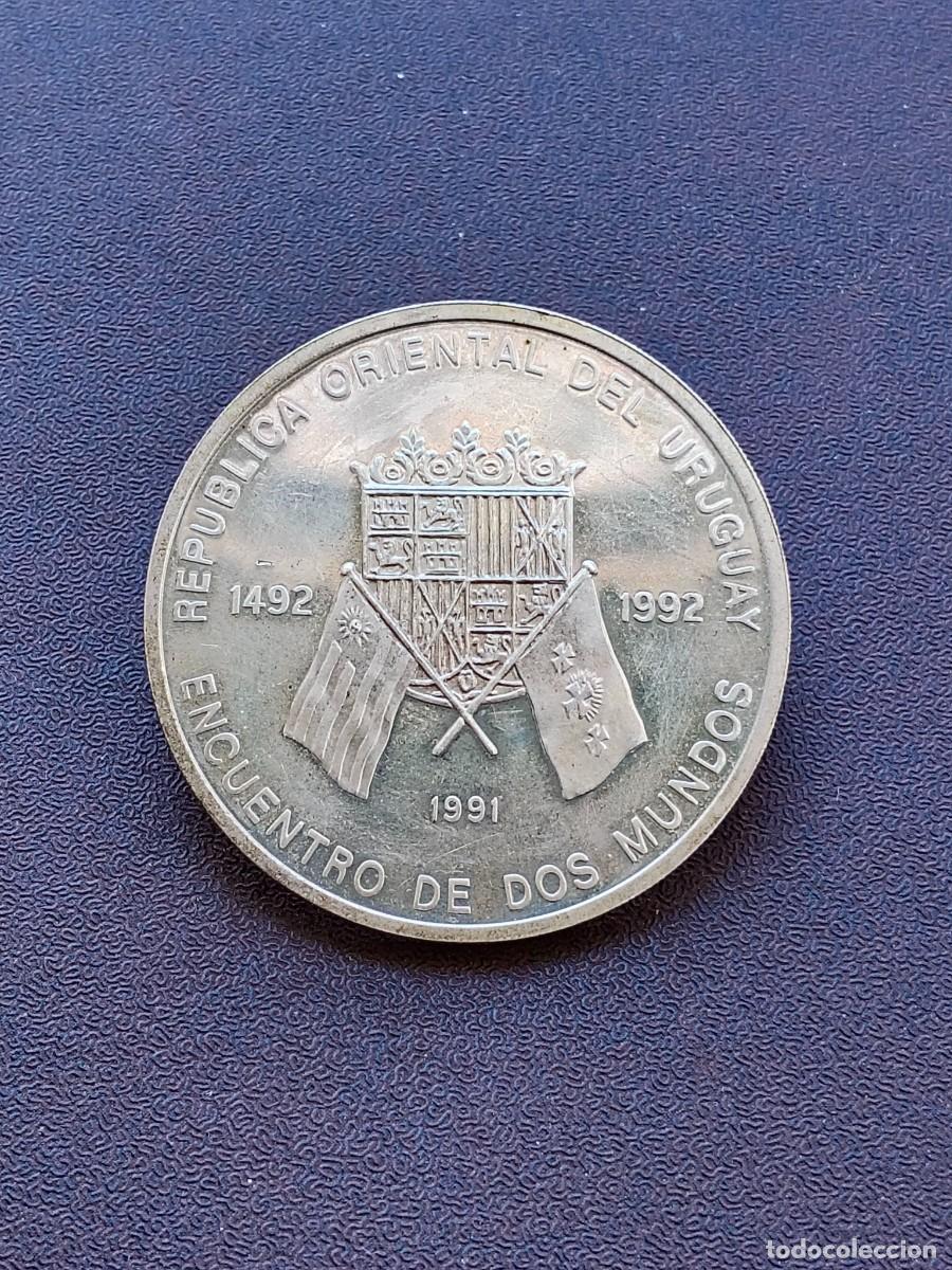 Monedas antiguas de Am&eacute;rica: URUGUAY 50000 PESOS DE PLATA - DEL A&Ntilde;O 1991 - ENCUENTRO DE DOS MUNDOS -