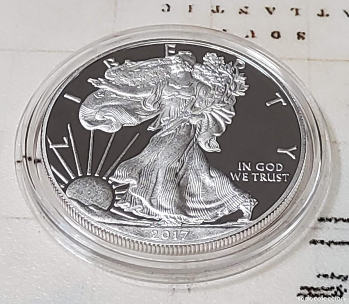 Monedas antiguas de Am&eacute;rica: 1 D&Oacute;LAR de PLATA de ESTADOS UNIDOS de 2017-W.ES 1 ONZA PLATA PURA 999.PROOF