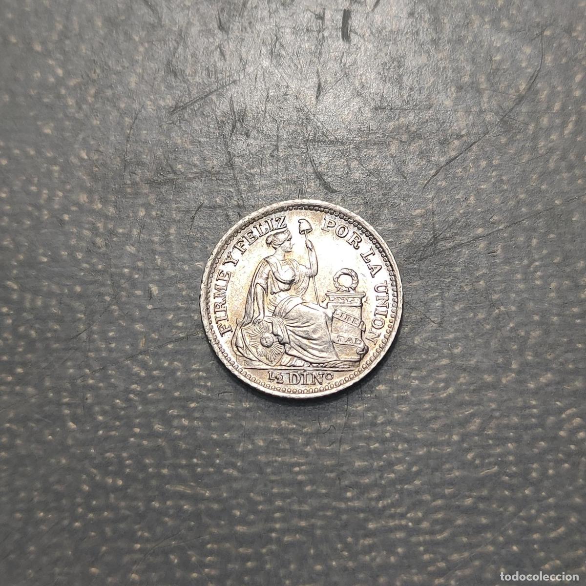 Monedas antiguas de Am&eacute;rica: PERU LIMA 1/2 DINERO 1917 SC UNC