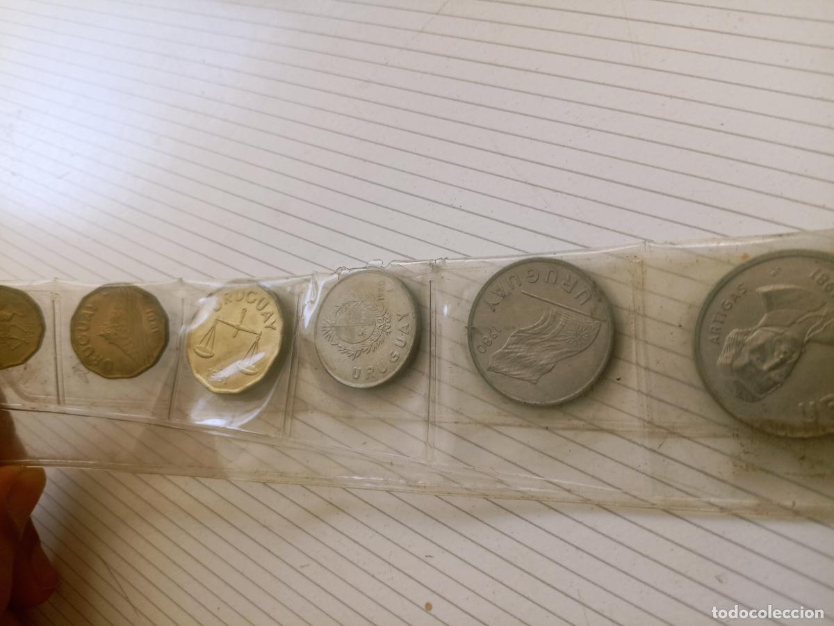 Monedas antiguas de Am&eacute;rica: Uruguay. Tira de 6 monedas SC 1980-1981