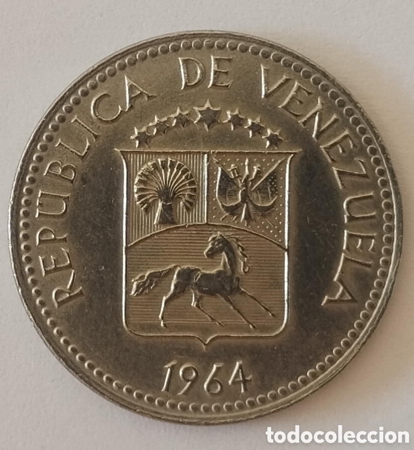 Monedas antiguas de Am&eacute;rica: MONEDA DE VENEZUELA DE 5 C&Eacute;NTIMOS 1964 (FOTO)