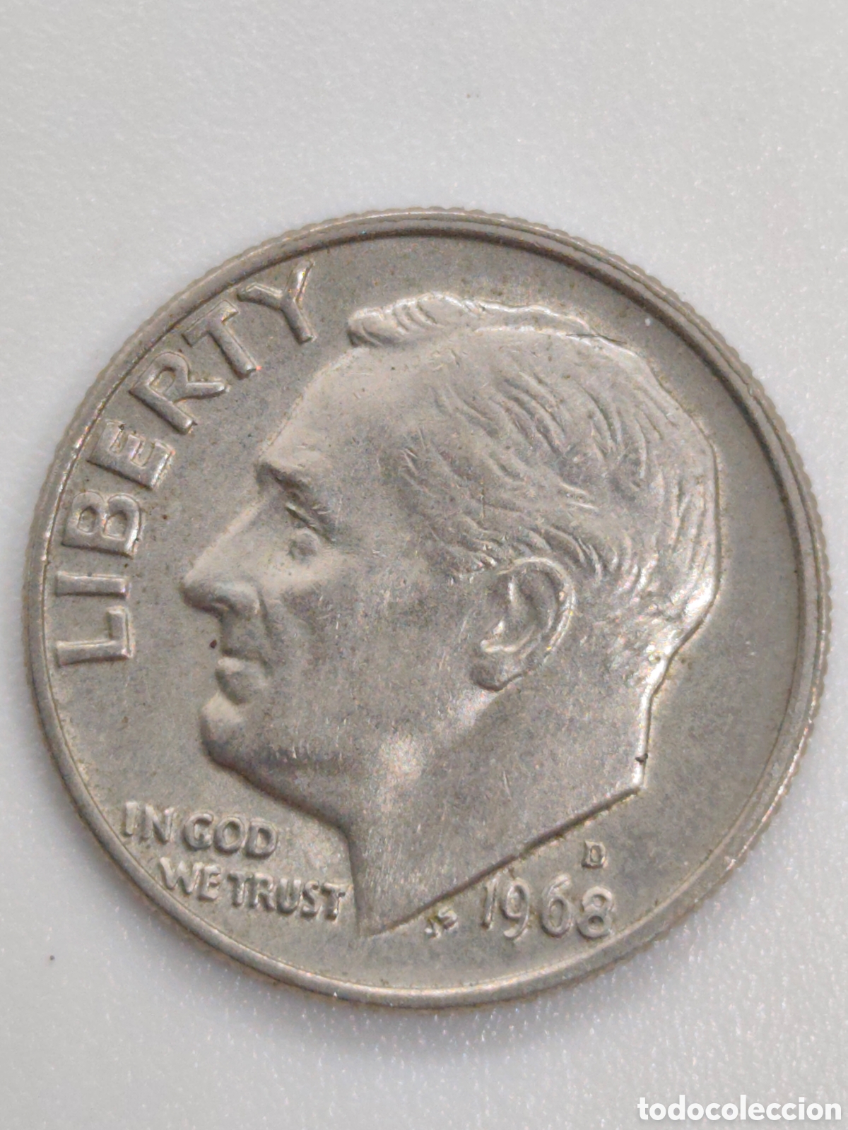 Monedas antiguas de Am&eacute;rica: MONEDA USA ONE DIME 1968