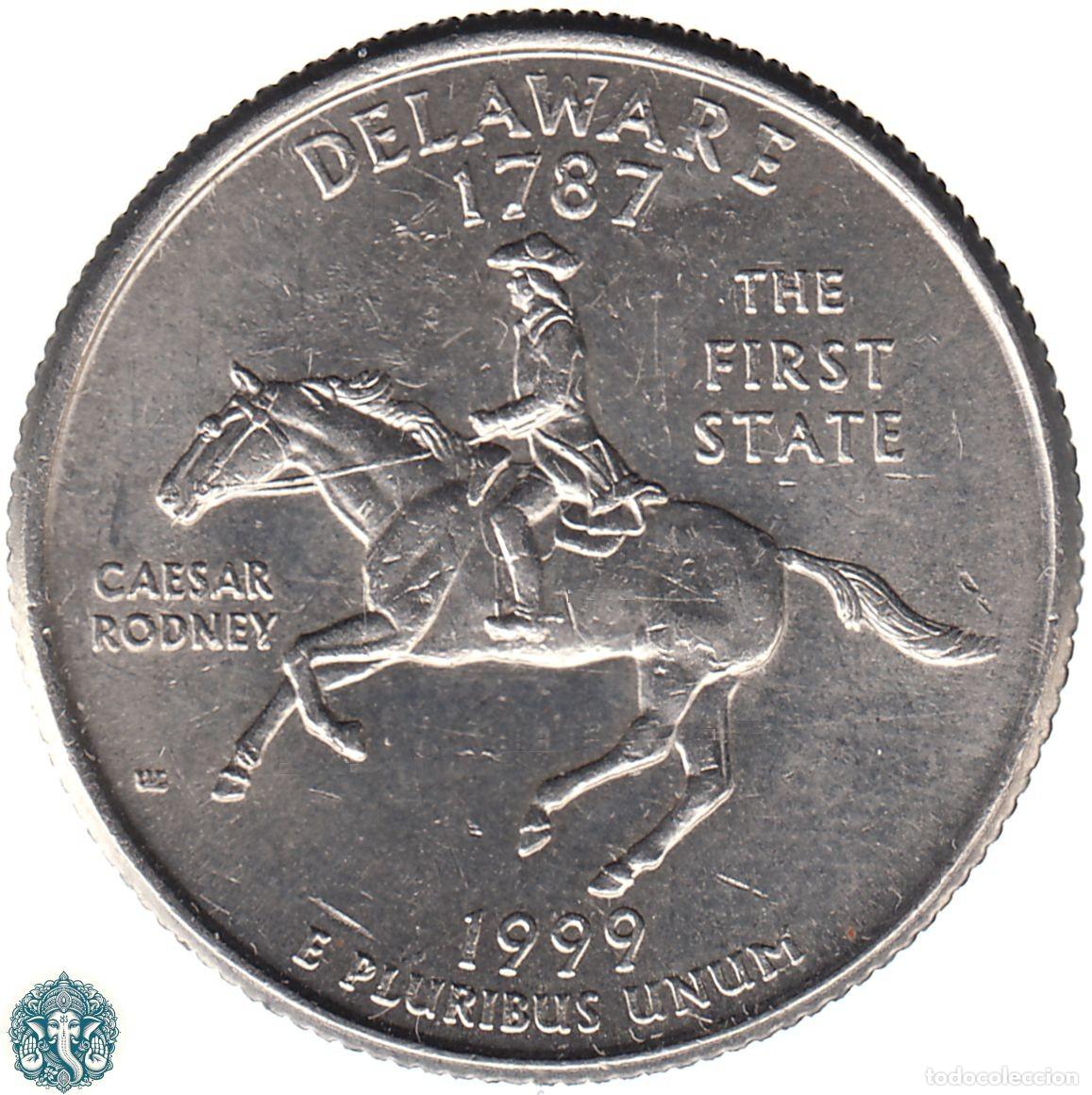 Monedas antiguas de Am&eacute;rica: ESTADOS UNIDOS &frac14; D&oacute;lar Cuarto 1999 Ceca D (Denver) Estado de Delaware KM#293