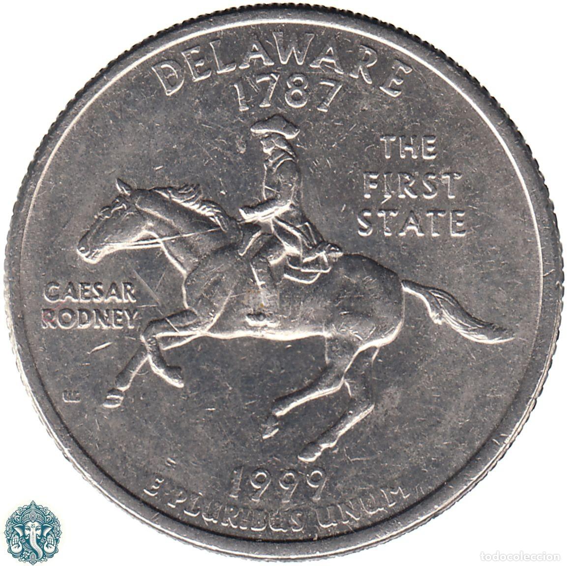 Monedas antiguas de Am&eacute;rica: ESTADOS UNIDOS &frac14; D&oacute;lar Cuarto 1999 Ceca D (Denver) Estado de Delaware KM#293