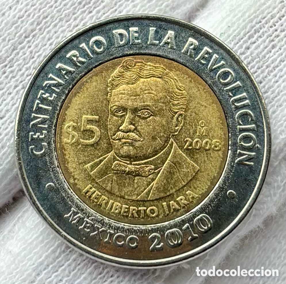 Monedas antiguas de Am&eacute;rica: Moneda M&Eacute;XICO 5 Pesos 2008 SC. Meriberto Jara. Bimetalica Conmemorativa