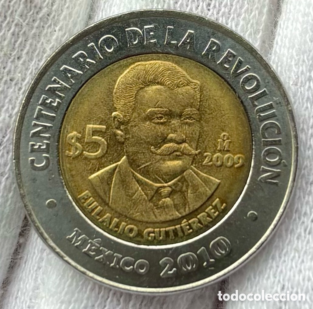 Monedas antiguas de Am&eacute;rica: Moneda M&Eacute;XICO 5 Pesos 2009 SC . Eulalio Guti&eacute;rrez. Bimetalica Conmemorativa