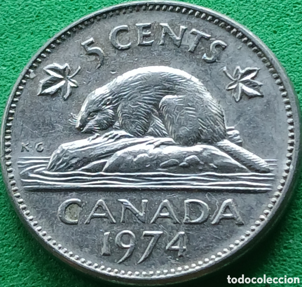 Monedas antiguas de Am&eacute;rica: Canad&aacute; 5 cents 1974 km#60.1
