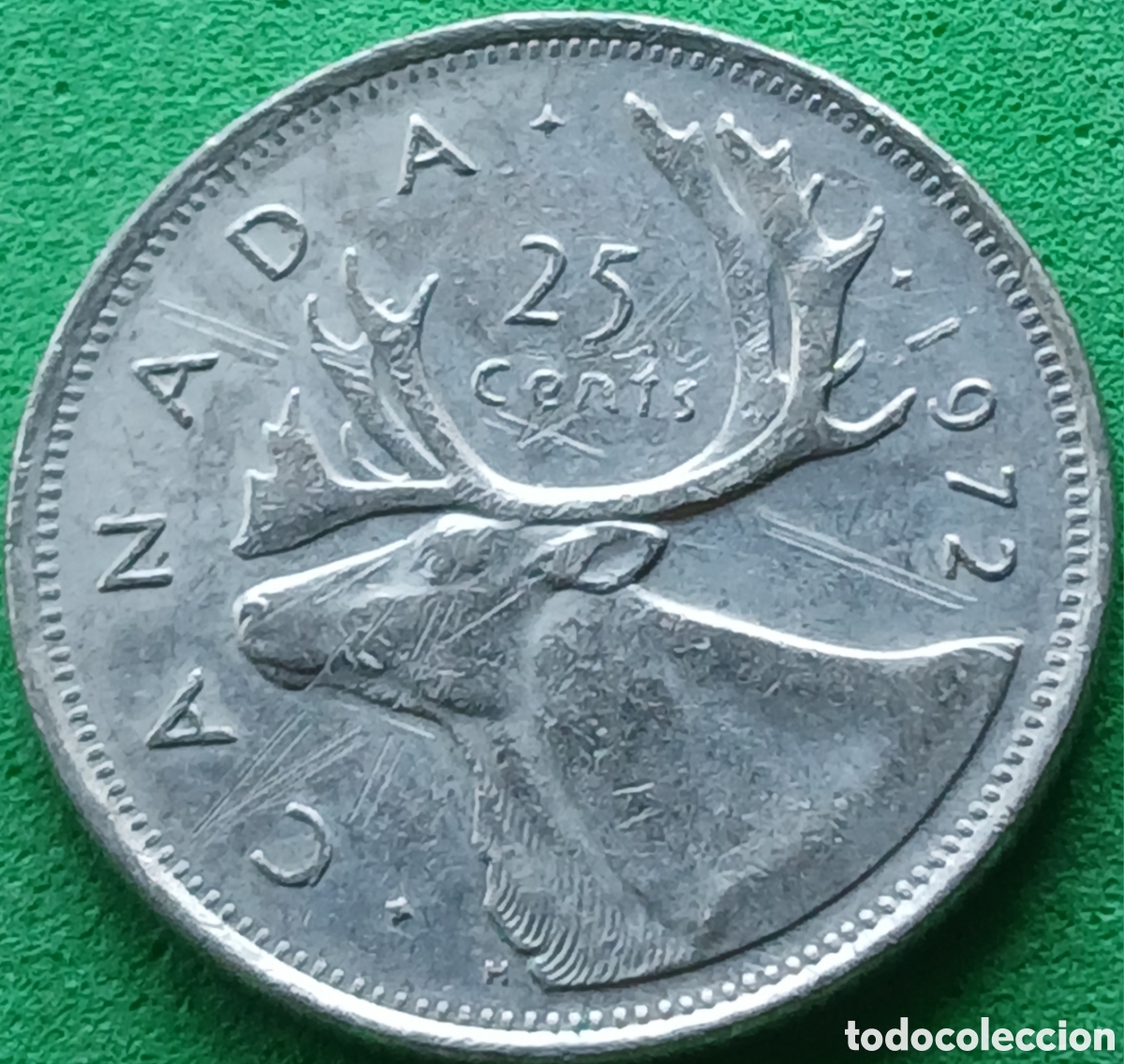 Monedas antiguas de Am&eacute;rica: Canad&aacute; 25 cents 1972 km#62b